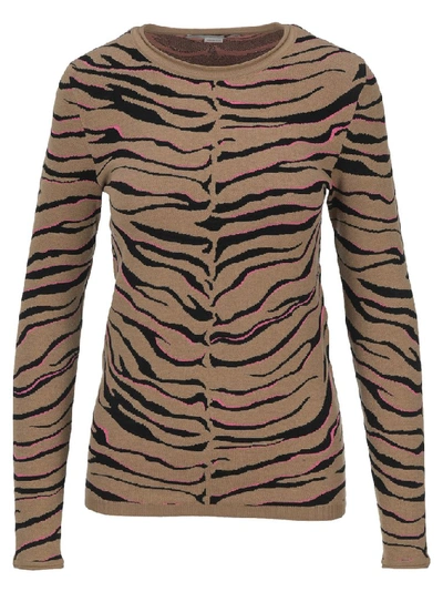 Shop Stella Mccartney Tiger Intarsia Knitted Top In Brown