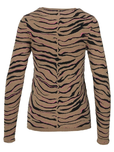 Shop Stella Mccartney Tiger Intarsia Knitted Top In Brown