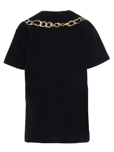 Shop Moschino Logo Chain Print T In Black