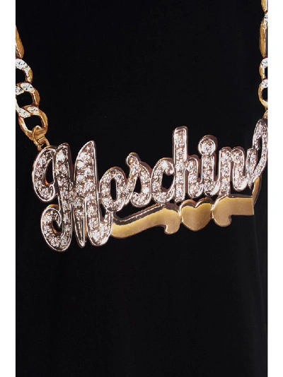 Shop Moschino Logo Chain Print T In Black