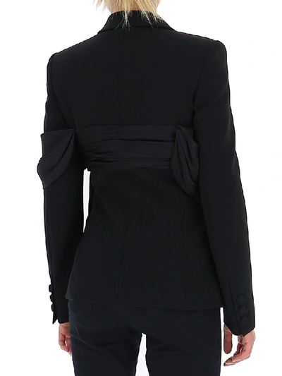 Shop Moschino Draped Detail Tailored Blazer In Black