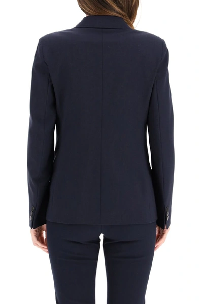 Shop Weekend Max Mara Weave Blazer In Navy