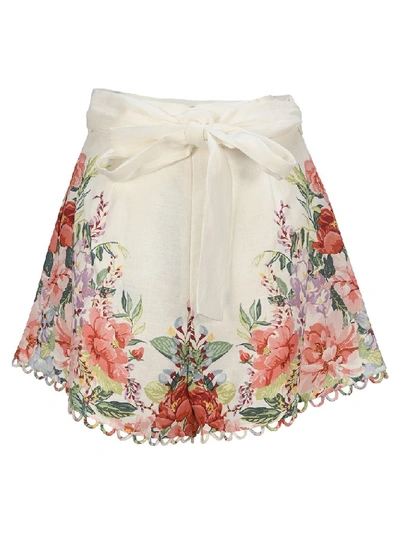 Shop Zimmermann Bellitude Floral Shorts In Multi