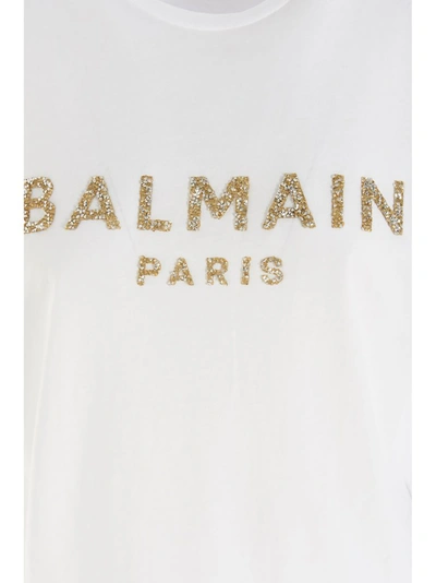 Shop Balmain Logo Embellished T In White