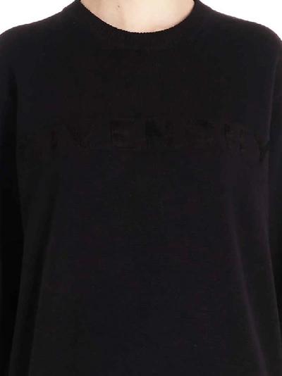 Shop Givenchy Logo Knitted Sweater In Black