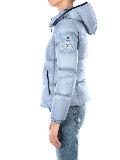 Shop Moncler Hooded Down Jacket In Blue