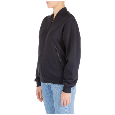 Shop Moschino Zip Up Sweatshirt In Black