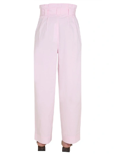 Shop Ganni Belted Pants In Pink