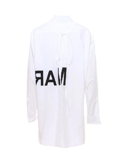 Shop Mm6 Maison Margiela Reversed Logo Shirt In White