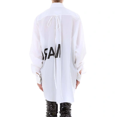 Shop Mm6 Maison Margiela Reversed Logo Shirt In White