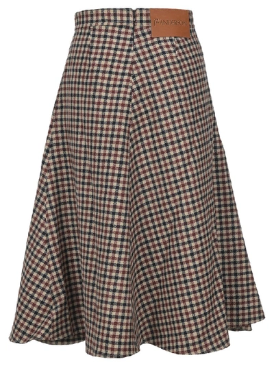 Shop Jw Anderson Asymmetric Checked Skirt In Multi