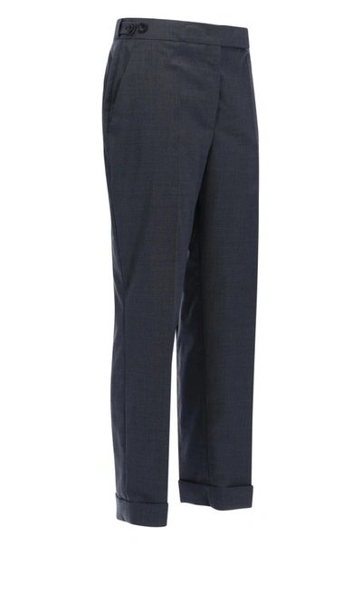 Shop Prada Slim Fit Trousers In Grey