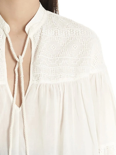 Shop Pinko Lace Blouse In White