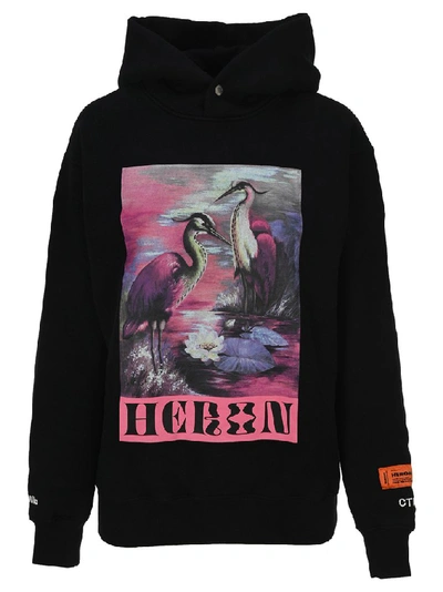 Shop Heron Preston Printed Hoodie In Black