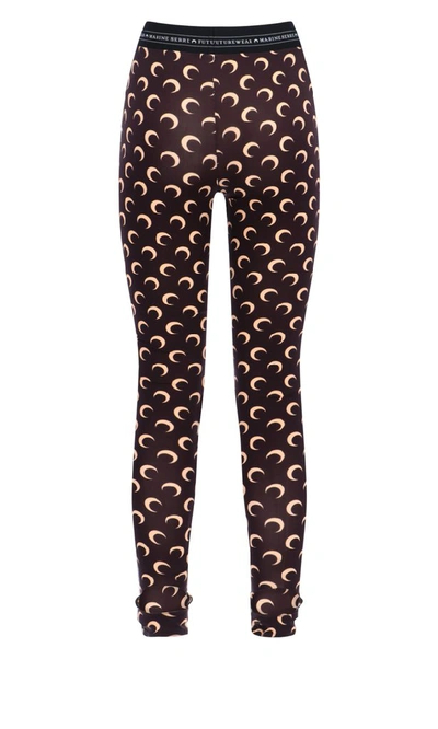 Shop Marine Serre Half Moon Print Leggings In Brown