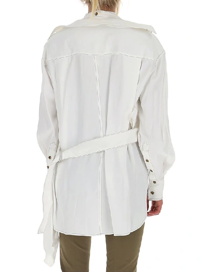 Shop Proenza Schouler Belted Asymmetric Shirt In White