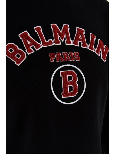 Shop Balmain College Sweatshirt In Black