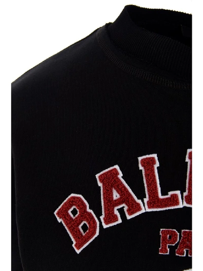 Shop Balmain College Sweatshirt In Black