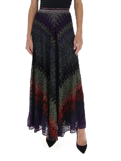 Shop Missoni Glittered Layered Maxi Skirt In Multi