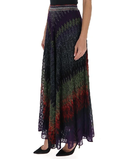 Shop Missoni Glittered Layered Maxi Skirt In Multi