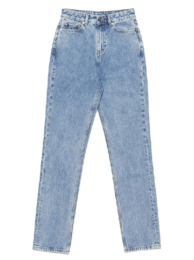 Shop Ganni Washed Straight Leg Jeans In Blue