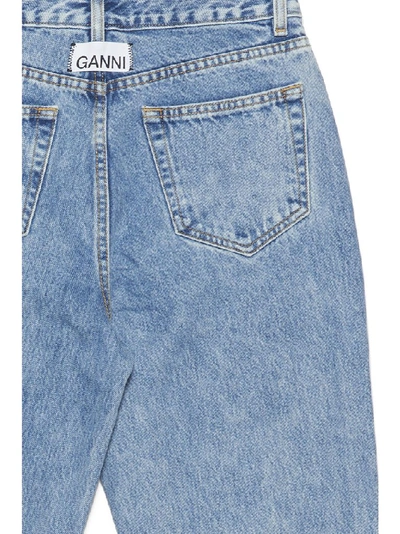 Shop Ganni Washed Straight Leg Jeans In Blue