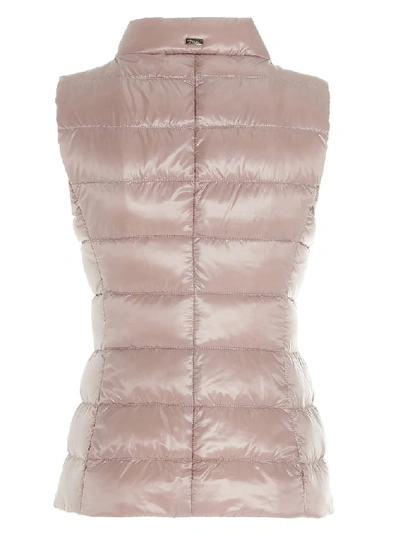 Shop Herno Zipped Puffer Vest In Pink