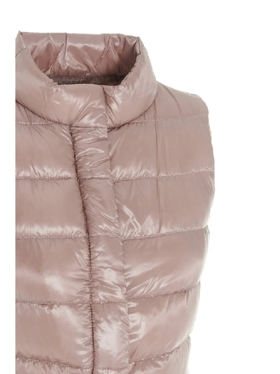 Shop Herno Zipped Puffer Vest In Pink