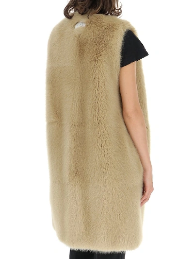 Shop Stella Mccartney Dover Faux Fur Vest In Brown