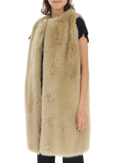 Shop Stella Mccartney Dover Faux Fur Vest In Brown