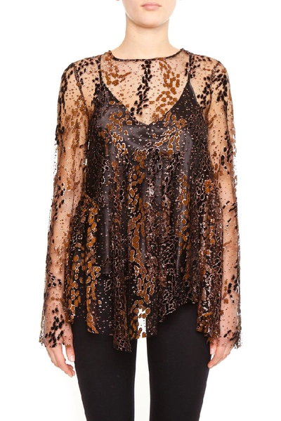 Shop Opening Ceremony Layered Glitter Tulle Blouse In Multi