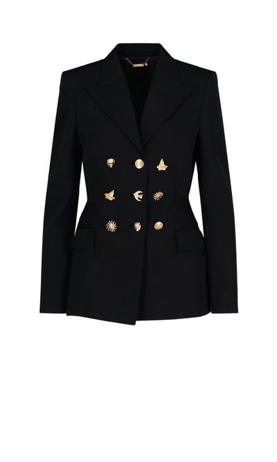 Shop Givenchy Embellished Buttons Fitted Blazer In Black