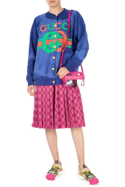 Shop Gucci All Over Logo Pleated Shorts In Multi