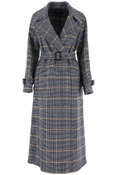 Shop Weekend Max Mara Plaid Trench Coat In Multi