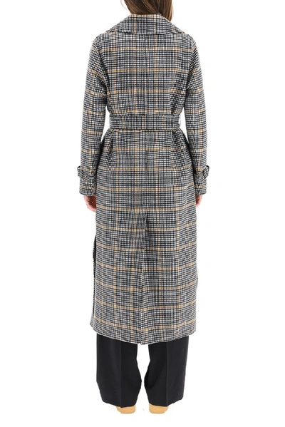 Shop Weekend Max Mara Plaid Trench Coat In Multi