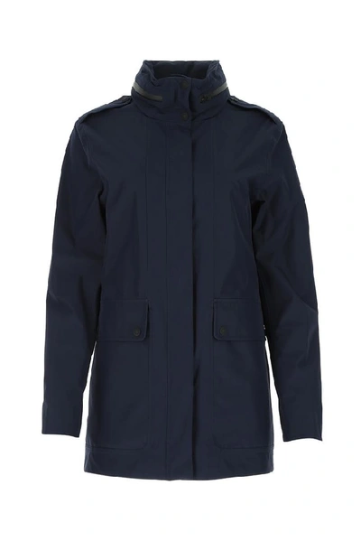 Shop Moose Knuckles Front Zipped Jacket In Navy