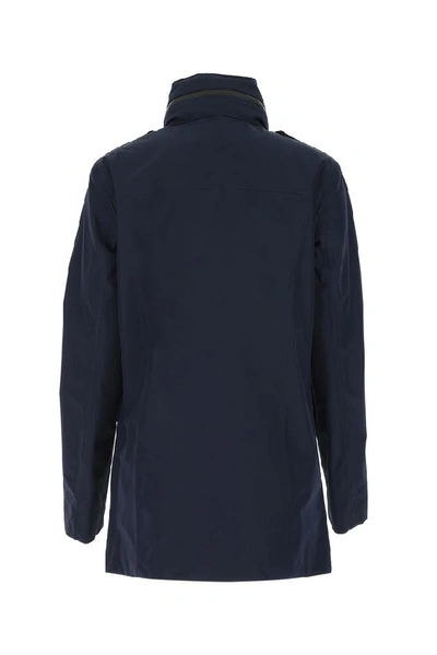 Shop Moose Knuckles Front Zipped Jacket In Navy