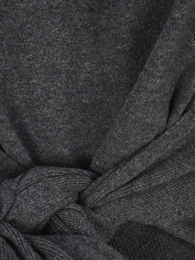 Shop Jw Anderson Bow Knit Sweater In Grey