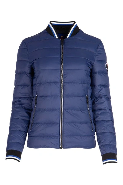 Shop Moose Knuckles Front Zip Padded Jacket In Blue
