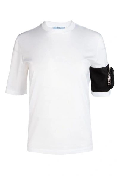 Shop Prada Pouch Sleeve T In White