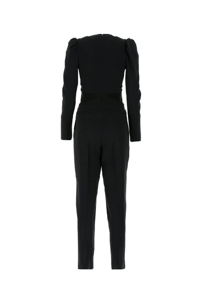 Shop Red Valentino Redvalentino Tuxedo Bow Detail Jumpsuit In Black