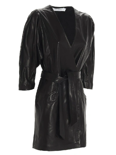 Shop Iro Lanika Belted Wrap Mini Dress In Black