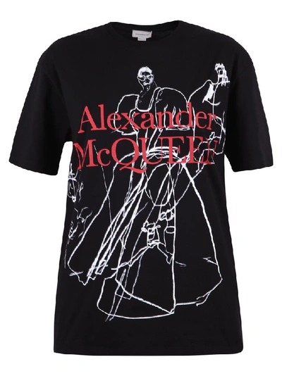 Shop Alexander Mcqueen Printed T In Black