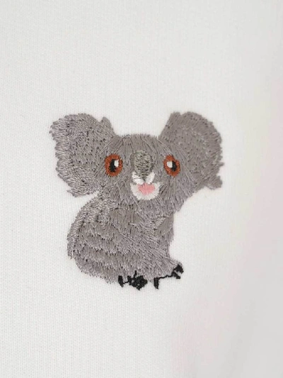 Shop Balenciaga Koala Embroidered Hoodie In White