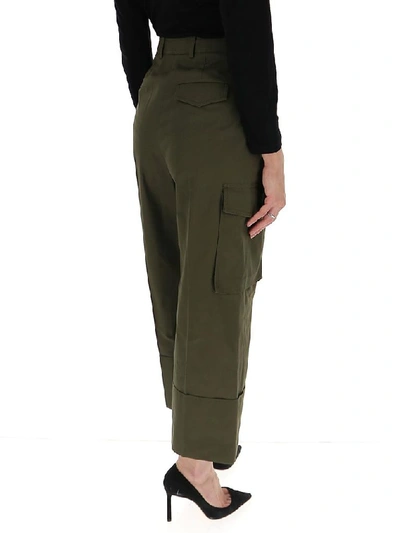 Shop Alexander Mcqueen Cropped Cargo Pants In Green