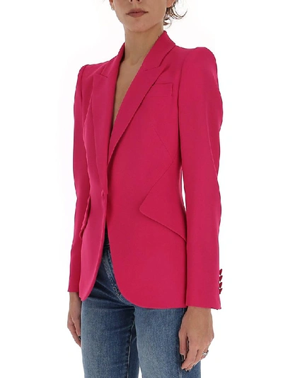 Shop Alexander Mcqueen Single Breasted Jacket In Pink