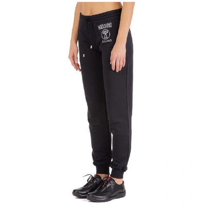 Shop Moschino Double Question Mark Track Trousers In Black