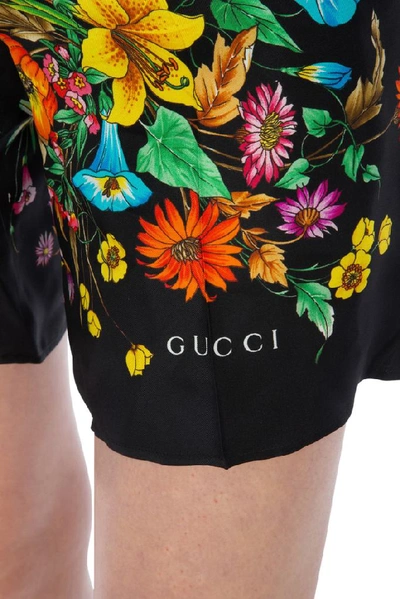 Shop Gucci Floral Print Shorts In Multi