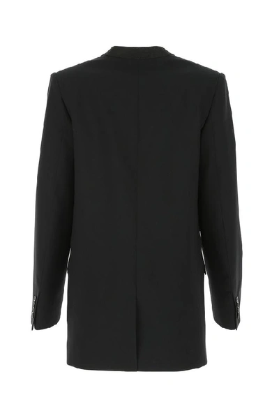 Shop Givenchy Collarless Tailored Blazer In Black