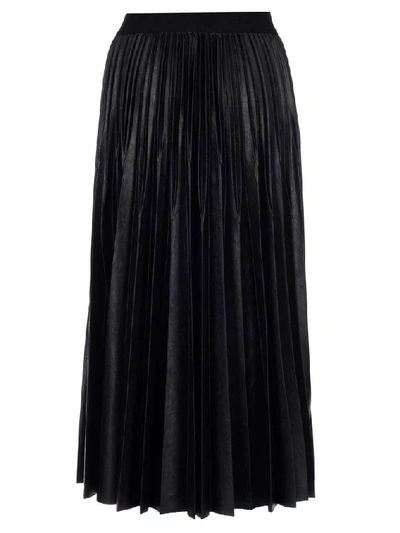 Shop Givenchy Pleated Logo Band Skirt In Black